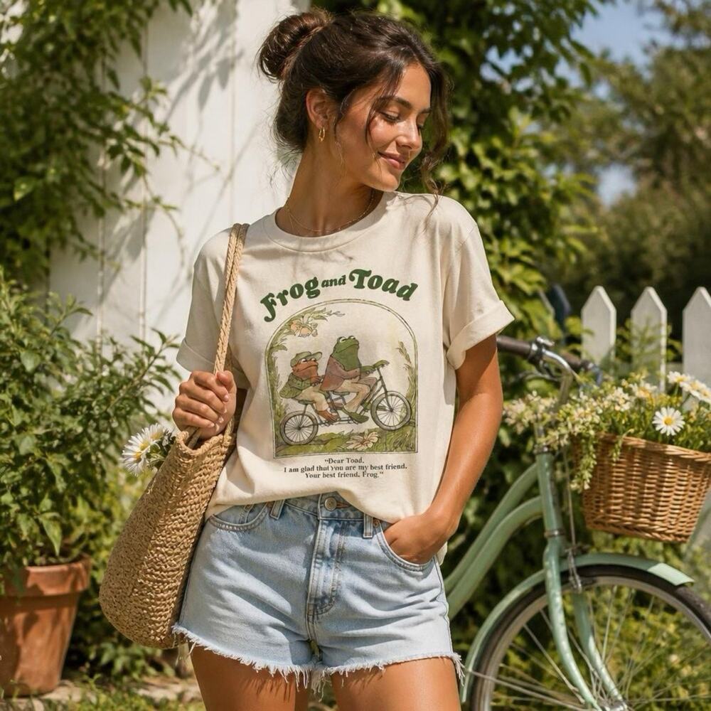 VTG 1972 Novelty T-Shirt Frog and Toad Are Best Friends Tee Unisex S Cotton